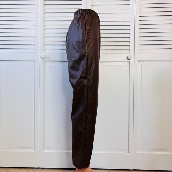 LISADNYC The Drop Coffee Bean Vegan Leather Pull-On Jogger Size Small - Picture 4 of 7